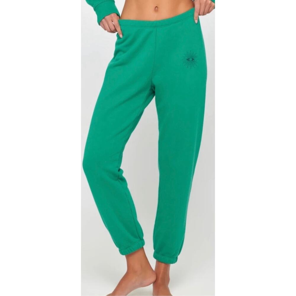 Spiritual Gangster Women's Seeing Eye Luna Sweatpants XL EUC Green  cozy